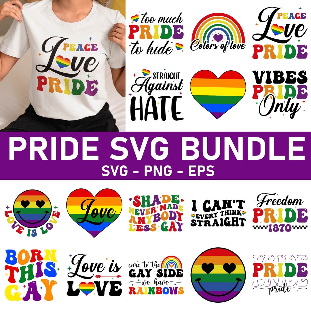 Gay Pride SVG Bundle: Rainbow Heart, LGBT Quotes (cut Files) - Etsy