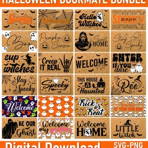 Halloween Doormat SVG Bundle: Funny Welcome Sign PNG Files (Digital Download