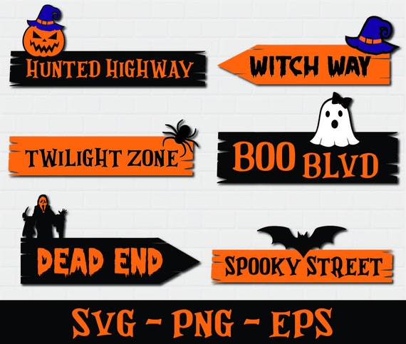 Halloween Street Sign SVG Bundle: Spooky Haunted House Decor