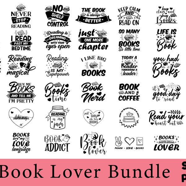 book quotes svg, reading book svg, bookish svg files, Books Lover Bundle SVG, Love to Read svg, Library svg, Cut Files, Commercial use