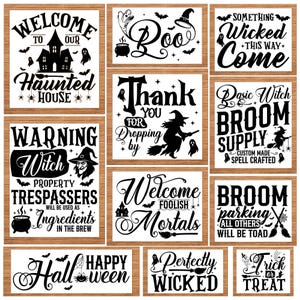 Halloween SVG Bundle: Spooky Quotes, Ghosts, Sign Designs (Digital Download)