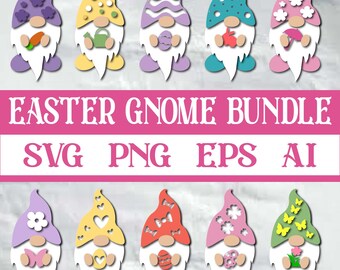 Oster Wichtel SVG PNG Bundle: Frühling Schnittdateien