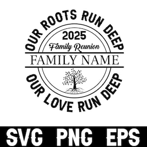 Reunión Familiar 2025 SVG, Reunión Familiar SVG, Nuestras Raíces Son Profundas SVG, Camiseta Familiar SVG, Árbol Genealógico SVG, Reunión Familiar Png