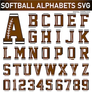 Football Alphabet & Numbers SVG Bundle: Varsity Font (Digital Download)