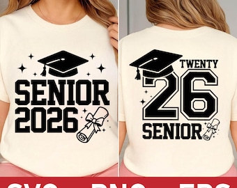 Senior 2026 SVG Bundle: Graduation Class of 2026 Designs