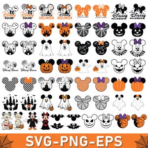 Mickey and Minnie Halloween SVG/PNG: Cartoon Mouse Pumpkin Design