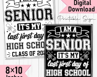 Accesorio para fotos de último año, Clase de 2026, Último cartel del primer día (Descarga digital)