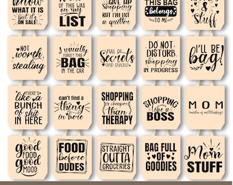Funny Tote Bag Quotes SVG Bundle: Grocery Shopping Designs (Digital Download)