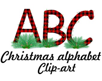 Weihnachten Alphabet Clipart: Doodle Schrift (SVG, PNG)
