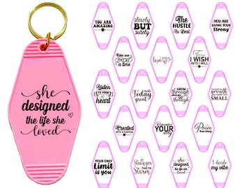 Motivational Keychain SVG Bundle: Motel Style Quotes (Digital Download)