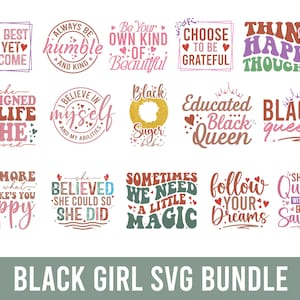 Ragazza nera Svg, Clipart ragazza nera, Storia nera Svg, Girls Power Svg, Donna nera Svg, Download digitale, File Svg per Cricut