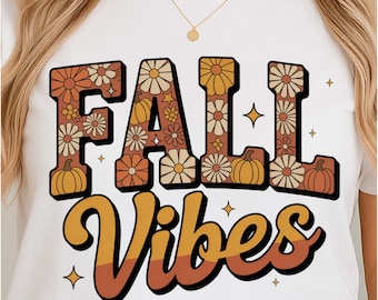 Retro Fall Vibes PNG: Groovy Autumn Design (Digital Download)