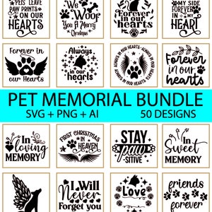 Bundle SVG commémoratif pour animaux de compagnie, Svg de citations commémoratives, chien SVG commémoratif, empreintes de pattes SVG, Svg de perte de chien, Svg d'ailes d'ange, animal de compagnie dans le ciel fichier de coupe Cricut