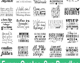 Funny Sarcastic Quotes SVG Bundle: Crafting Humor (Digital Download)