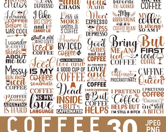 Funny Coffee Quotes SVG Bundle: Coffee Lover Designs (Digital Download)