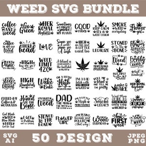 Unkraut-Svg-Bundle, Unkrautblatt-Svg-Bundle, Unkraut-Raucher-Svg, Cannabis-Svg, Unkraut-Svg Für Cricut, Marihuana-Svg, Stoner-Svg | Digitaler Download