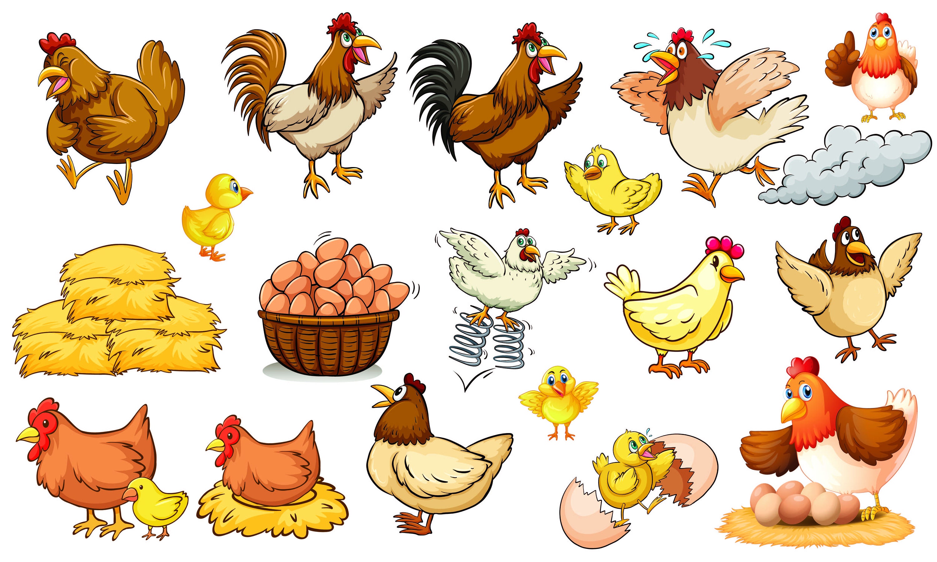 Chickens Clip Art Collection Digital Download For Sublimation Etsy