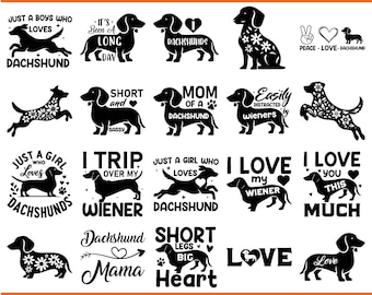 Floral Dachshund SVG Bundle: Dog Lover Clipart