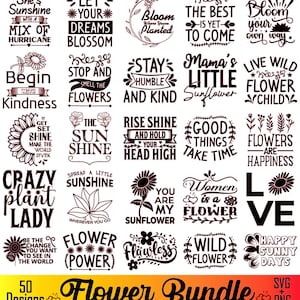Bloem citaten svg, plant Svg bundel, plant moeder svg, tuinieren Svg, plant gezegden PNG, Floral motiverende citaten Svg, wilde bloemen citaten svg