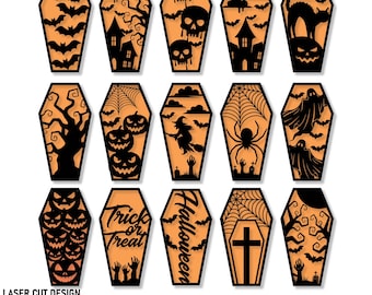 Halloween Coffin SVG Bundle: Spooky Ghost Laser Cut Files (Digital Download)