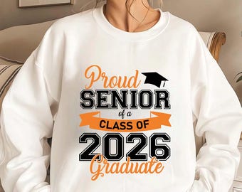Diseño para camiseta de graduación de la promoción de 2026 (SVG y PNG) / Descarga digital para Cricut y Silhouette