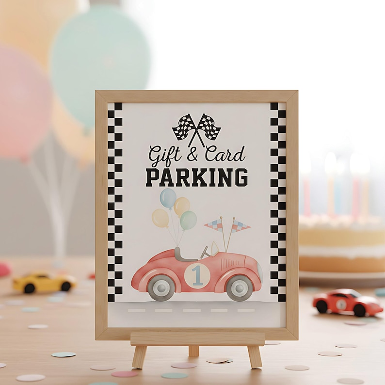 Gift Sign Racing Racing Party Signs Bundle Printable | Race Car Birthday Decorations PNG ...
