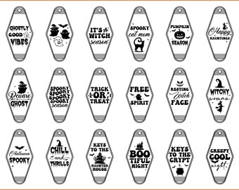 Halloween Motel Keychain SVG Bundle: Vintage Spooky Quotes (Digital Download)