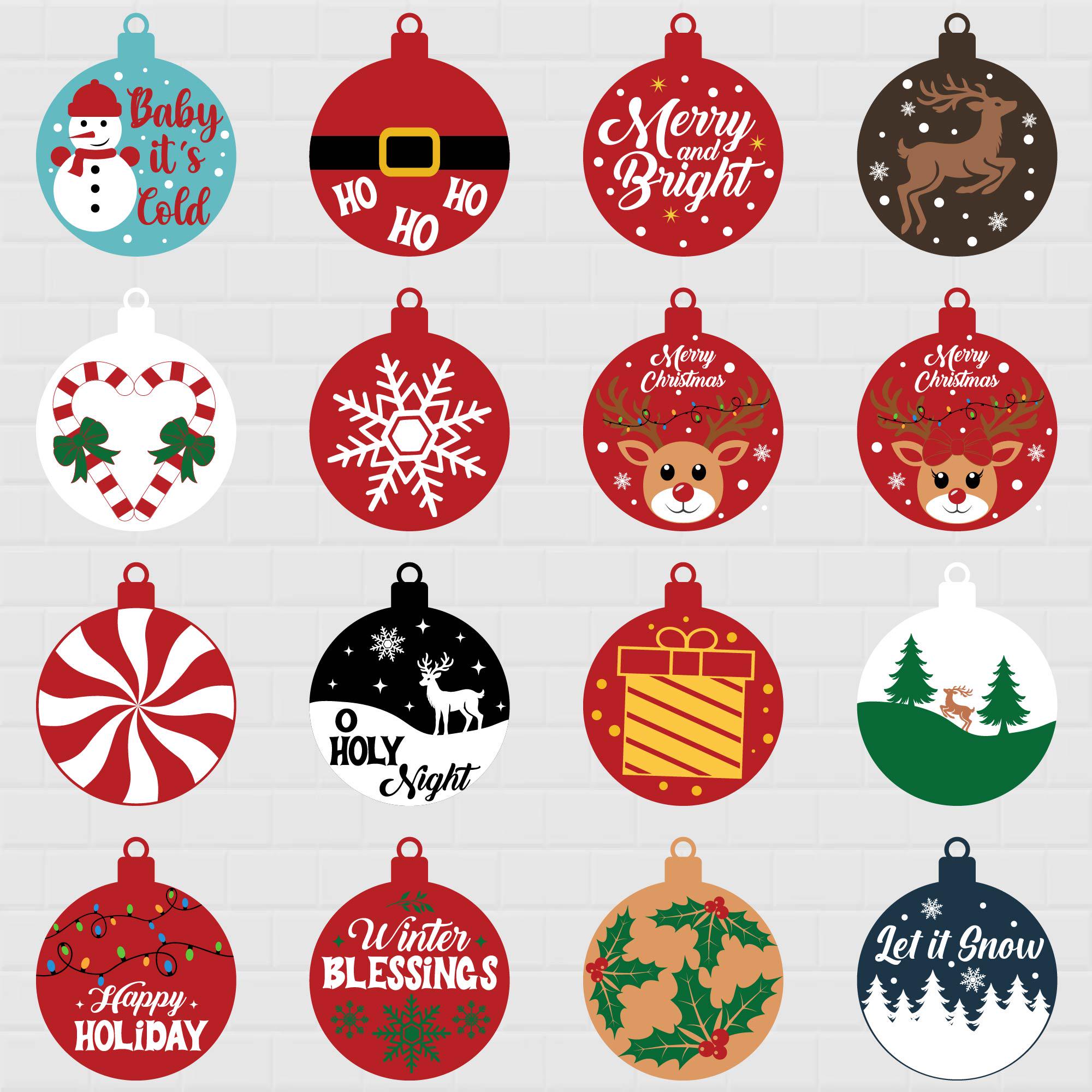 クリスマスオーナメントSVGバンドル：クリカット＆昇華デザイン