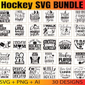 Hockey SVG Design Bundle: Funny Quotes, Hockey Mom, Cricut Files (Digital Download)