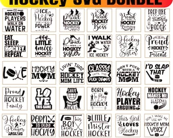 Hockey SVG Design Bundle: Funny Quotes, Hockey Mom, Cricut Files (Digital Download)