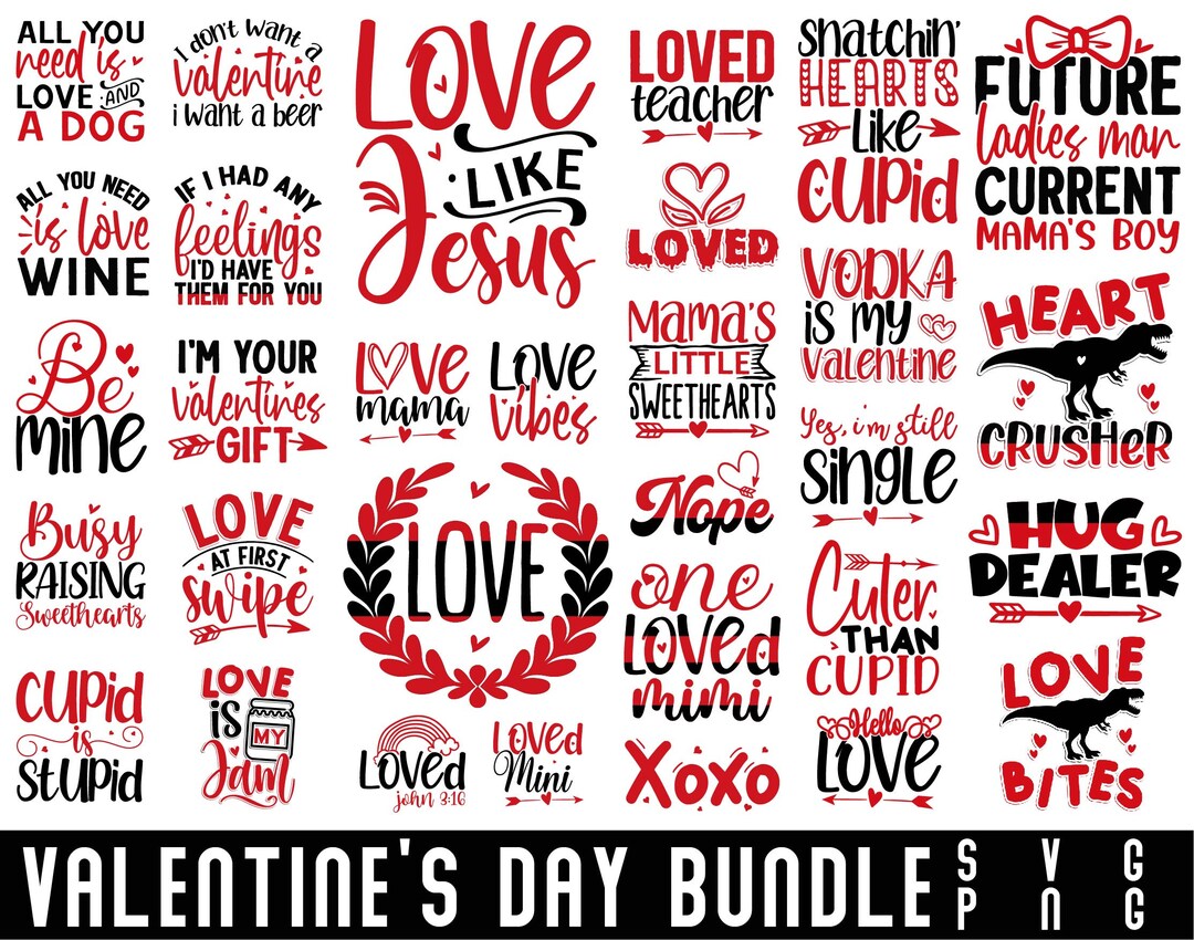 Valentines Day SVG Bundle, Valentine Svg Designs, Valentine Shirt SVG ...