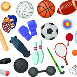 Ultimate Sports SVG-bundel - basketbal, voetbal, honkbal, softbal, golf, tennis, hockey Clipart voor directe download