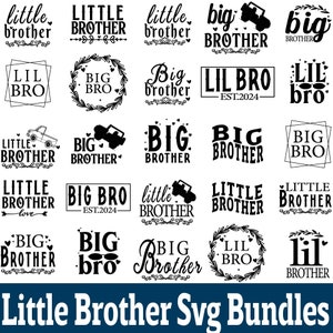 Paquete SVG de "Hermano Pequeño", Frases de Hermano y Hermana, Frases Divertidas para Hermanos, Frases de Hermano en SVG, Camiseta de Hermano en SVG