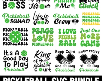 Paquete SVG de Pickleball, diseños de camisetas de jugador de Pickleball (descarga digital instantánea)