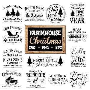 Farmhouse Christmas SVG Bundle: Vintage Decor Designs