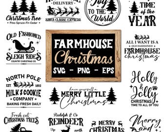 Farmhouse Christmas SVG Bundle: Vintage Decor Designs