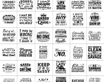 Sarcasm SVG PNG Bundle, Sassy Sarcastic Quote Sayings, Funny Svg Bundle, Sassy Humor Svg  (Digital Download)