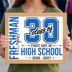 First Day of Senior Year Printable Sign, Class of 2026-2027 (Digital Download)