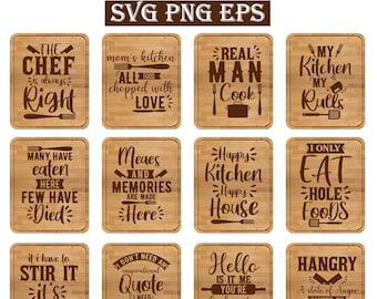 Cutting Board Sayings SVG Bundle: Kitchen Sign Designs (Digital Download)