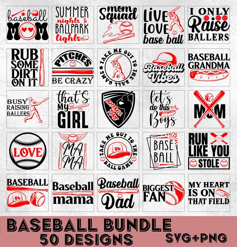 Baseball SVG Bundle Baseball Game Day Quotes Baseball Mom Etsy