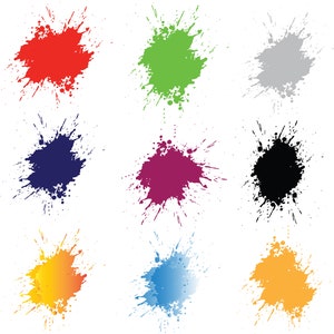 Watercolor Paint Splats Clipart, Paint Splatters Vectors, Ink Paint splatter Cut File for Cricut