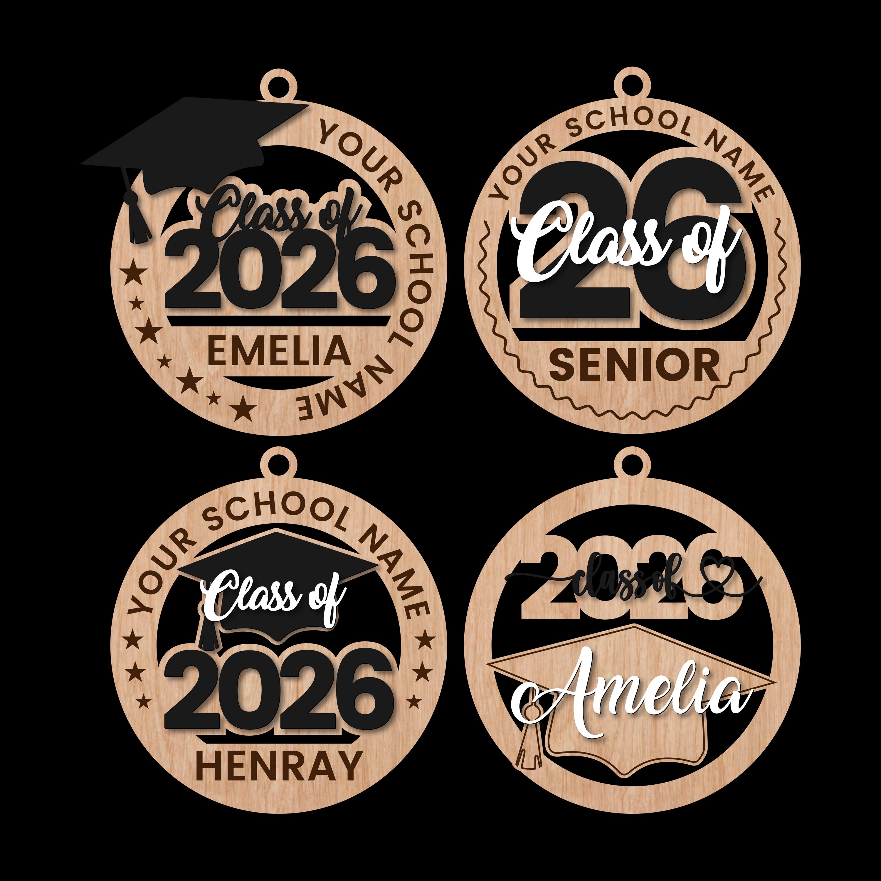 Personalized Class of 2026 Graduation Ornament SVG Bundle (laser Cut ...