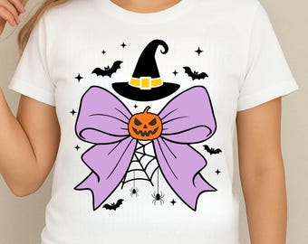 Pacote de arquivos SVG com laços de Halloween: Abóbora Assustadora, Coquette Design (Download Digital)