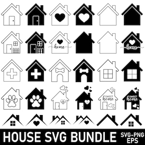 House SVG Bundle: Home Silhouette Clipart (Digital Download)