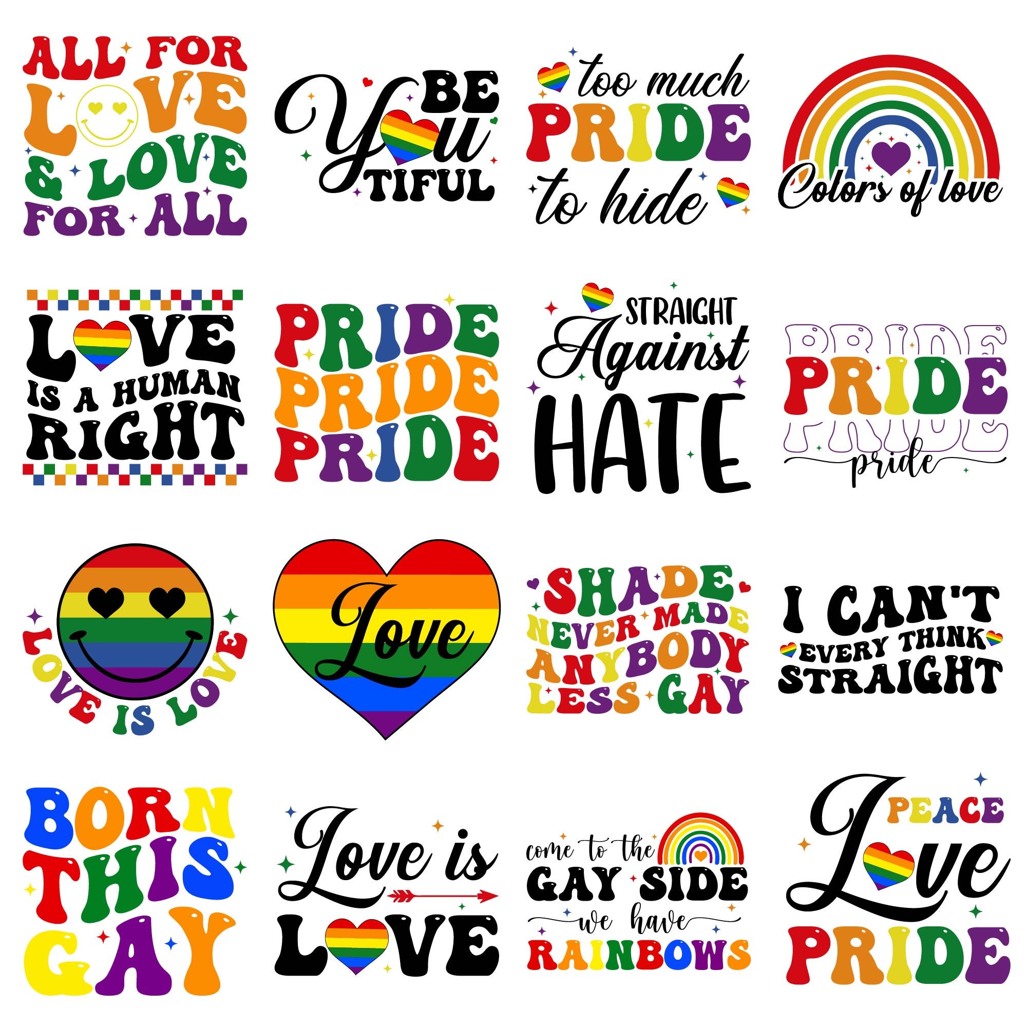 Gay Pride SVG Bundle: Rainbow Heart, LGBT Quotes (cut Files) - Etsy