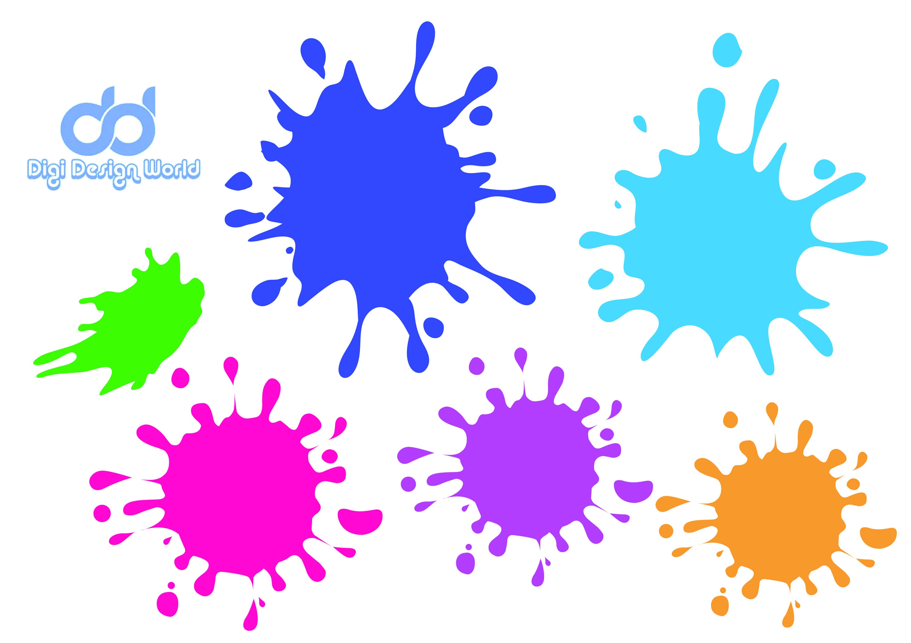 Paint Splatter SVG Bundle Paint Splash Clip Art Digital Paint Splats Svg,  Paint Ink Splatter, Cut File for Cricut 
