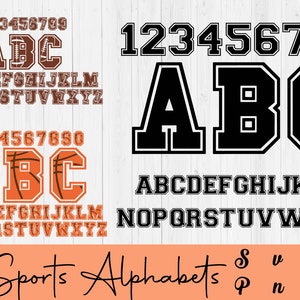Sportschrift SVG, Schriftart für Cricut, Varsity Sportliche Schriftarten Alphabet PNG, Jersey-Schriftarten, Fußball-Schriftarten, Basketball-Schriftarten PNG-Svg-Dateien für Cricut