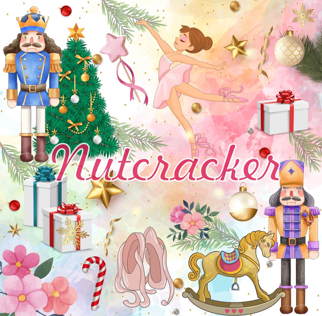 Digital Nutcracker Christmas Clipart Design, Cute Xmas Winter Christmas