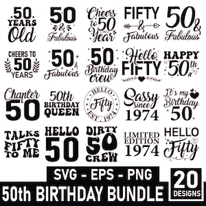 50e verjaardag SVG-bundel, Hello Fifty Shirt Design, verjaardag citaten SVG, vijftig verjaardag Svg, het is mijn verjaardag 50 jaar, Cricut Cut-bestanden