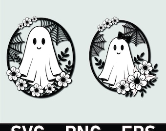 Halloween Ghosts SVG Bundle: Spooky Craft Designs (Digital Download